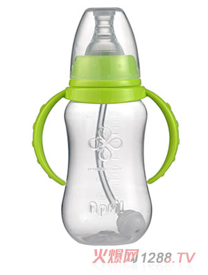 愛普麗標口弧形PP奶瓶120ml綠色