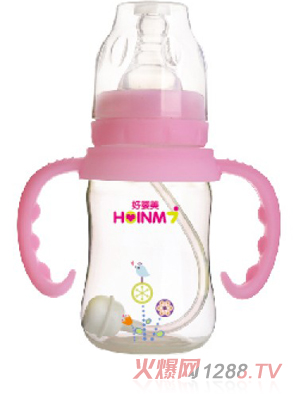好嬰美PP標(biāo)口葫蘆形握把自動(dòng)奶瓶120ml