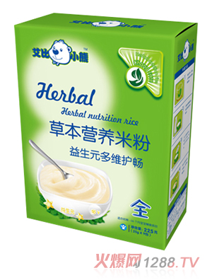 艾比小熊益生元多維護(hù)暢草本米粉全段盒裝