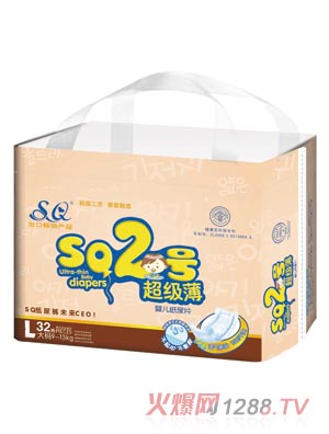 SQ2號(hào)超級(jí)薄嬰兒紙尿片L碼32片