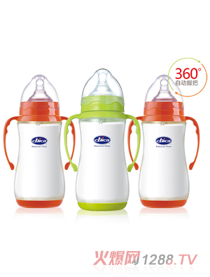 積高寬口徑感溫PP奶瓶350ml