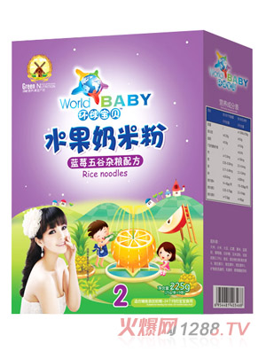環(huán)球寶貝藍莓五谷雜糧水果奶米粉盒裝