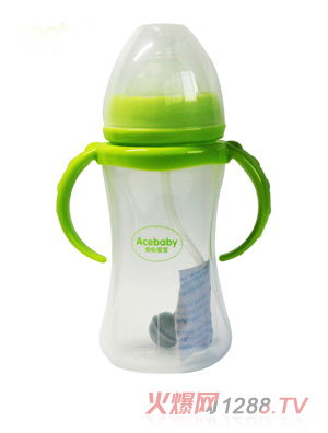 安心寶寶240ml小蠻腰PP奶瓶綠色