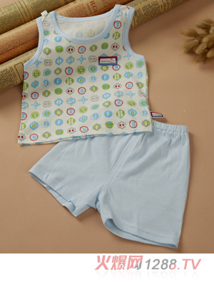 金色小魚純棉素色單面數(shù)字背心套