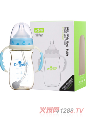 格林博士PPSU寬口奶瓶350ML藍(lán)色
