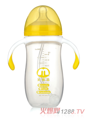 美凱蒂PP奶瓶280ML黃色