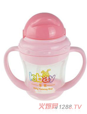 陽光兔企鵝吸管訓練杯180ML粉色