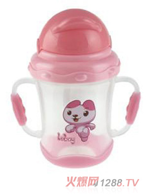 陽光兔嬰兒吸管訓練杯180ML粉色