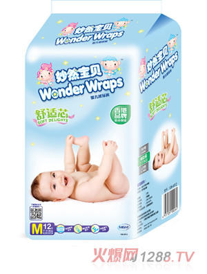 妙然寶貝舒適芯嬰兒紙尿褲M碼12片