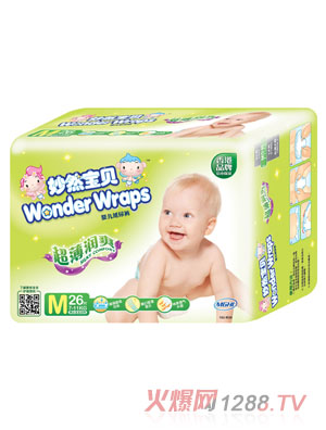 妙然寶貝超薄潤(rùn)爽嬰兒紙尿褲M碼26片