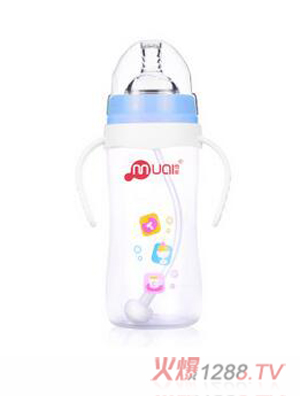 母愛寬口徑PP自動奶瓶240ml藍