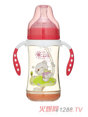 向太陽(yáng)奶瓶雙手柄小熊圖案