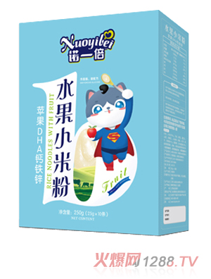 諾一倍水果小米粉-蘋(píng)果DHA鈣鐵鋅 盒裝