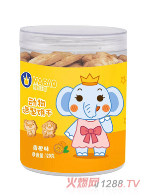 媽寶王國動(dòng)物造型餅干 香橙味120g