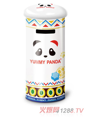 雅米熊貓?jiān)b進(jìn)口水果糖零錢罐90g