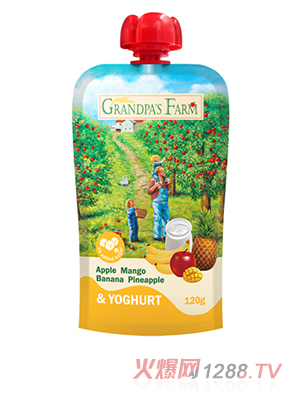 爺爺?shù)霓r(nóng)場(chǎng)風(fēng)味發(fā)酵乳蘋(píng)果芒果香蕉菠蘿泥