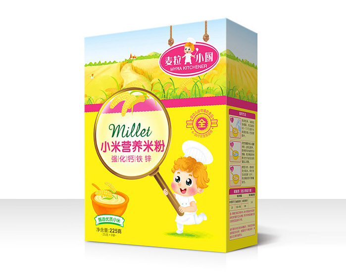 麥拉小廚小米營(yíng)養(yǎng)米粉盒裝強(qiáng)化鈣鐵鋅