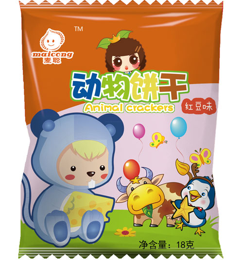 麥聰動(dòng)物餅干紅豆味