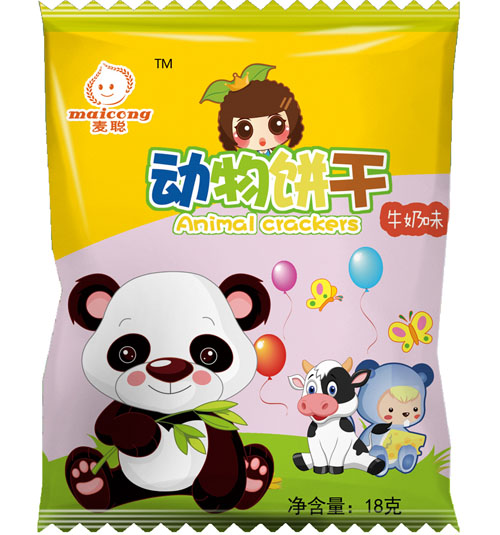 麥聰動(dòng)物餅干牛奶味
