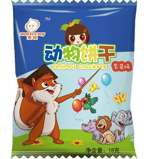 麥聰動(dòng)物餅干紫菜味