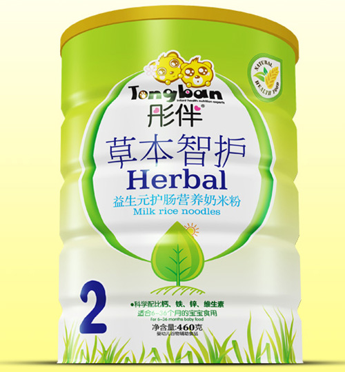 彤伴益生元護(hù)腸草本智護(hù)奶米粉鐵聽裝2段