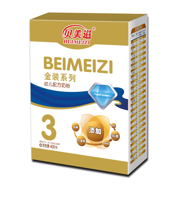貝美滋金裝幼兒配方奶粉盒3段