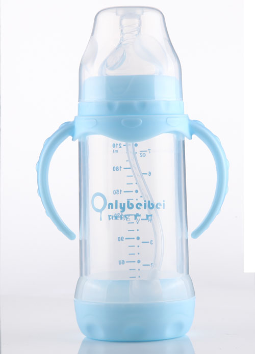 唯昵貝貝寬口防爆玻璃奶瓶210ml藍(lán)色