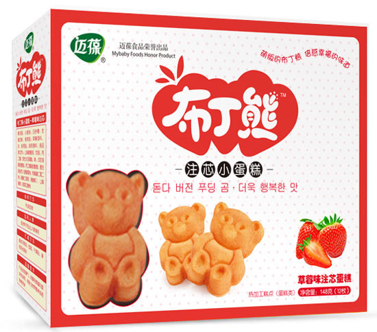 邁葆布丁熊草莓味注芯小蛋糕