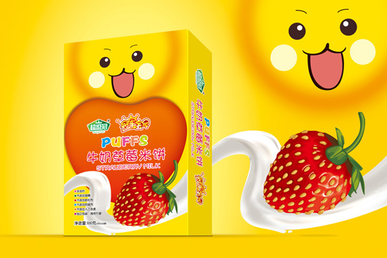 冠軍寶貝盒裝牛奶草莓米餅